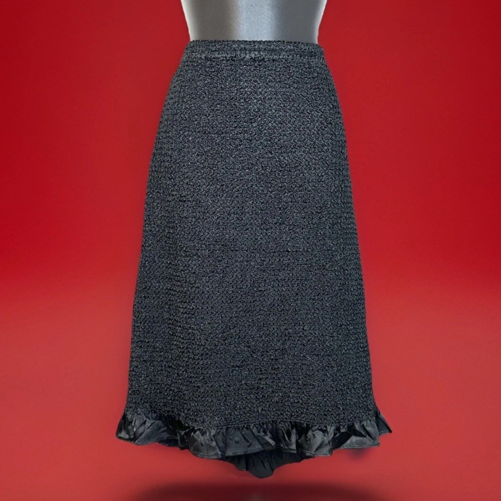 VTG Rafael Essential Women’s Midi Skirt L Black Popcorn Textured  Whimsygoth Y2K